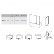 Штора для ванны AVDP 3-160 Transparent+сатиновый