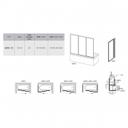 Штора для ванны AVDP 3-170 Transparent+сатиновый