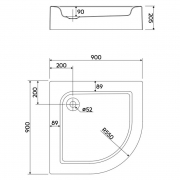 Піддон Standard Plus 90x90