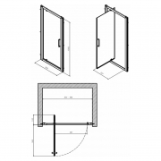 Душевые двери Geo 90 Pivot Reflex