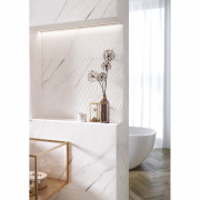 Кафель Carrara Chic White Chevron Structure Glossy
